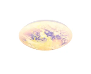 Die Deckenleuchte - Gian ist eine runde Deckenleuchte mit einer Karte der Erde in warmen Gelb- und Lilatönen, die ein stimmungsvolles Licht verbreitet und dabei Kunst mit Funktionalität verbindet.