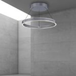 doppelter led ring in silber Pendelleuchte