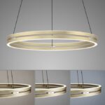 Pendelleuchte in gold mit led ring in groß