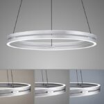 led ring einer Pendelleuchte in silber mit doppelten ring