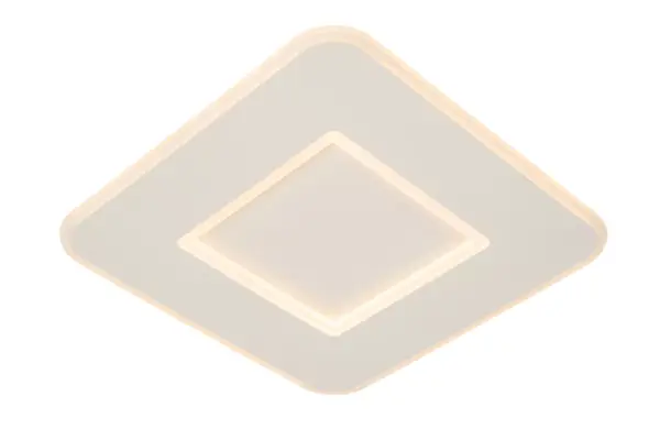 Die Deckenleuchte - Axell ist eine quadratische Deckenleuchte mit minimalistischem Design und zwei konzentrischen Quadraten. Das äußere Quadrat hat weiche, abgerundete Kanten, die ein warmes Licht ausstrahlen und so für ein modernes und elegantes Aussehen sorgen.