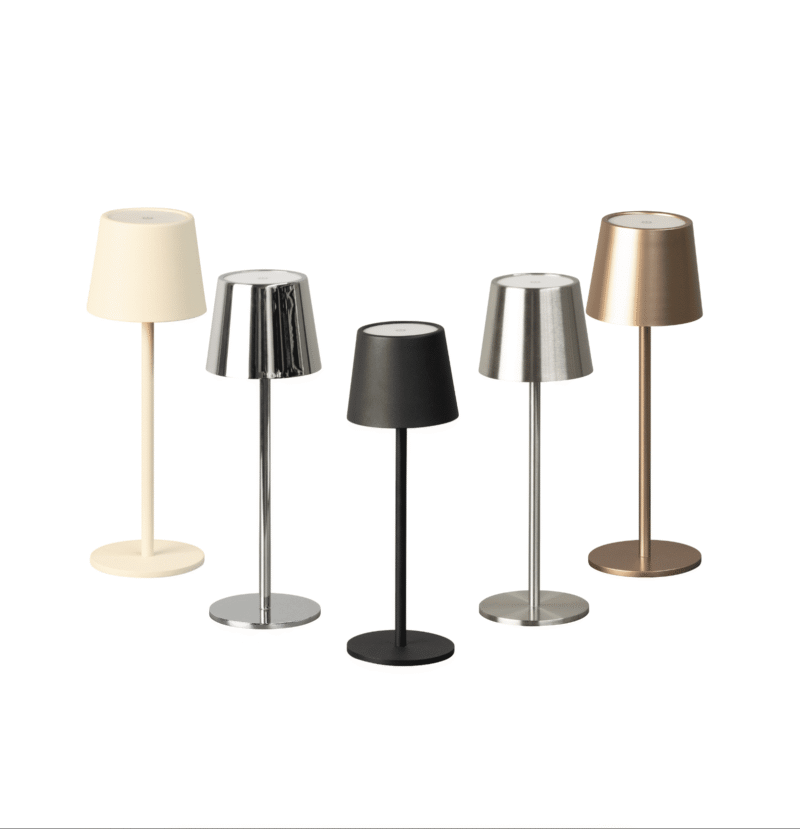 Mehrre Tischleuchten auf einem bild in vielen verschiedenen faben und Varianten hauptsächlich Natur töne