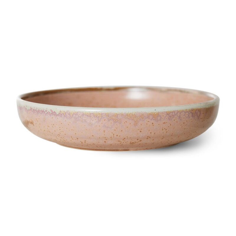 Bowl schale aus Keramik in rosa auf weißem Hintergrund