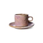 Tasse keramik in rosa mit Untertasse für Kaffe und Tee