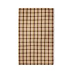 Tischdecke kariert in braun beige tönen auf weißem Hintergrund